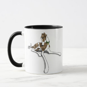 Red Brindle Greyhound Original Art Illustration Mug
