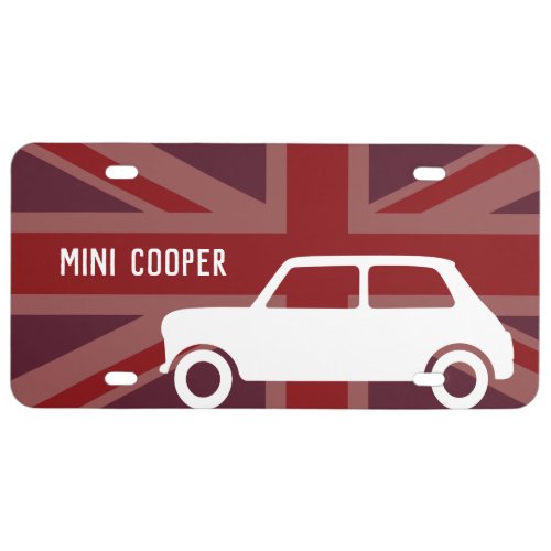 Red British Mini Cooper _ Personalized _ License Plate