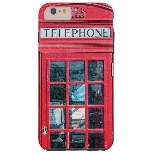 Red British Phone Booth from London Tough iPhone 6 Plus Case