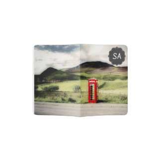Red British Phone Booth in Scotland Passport Cover