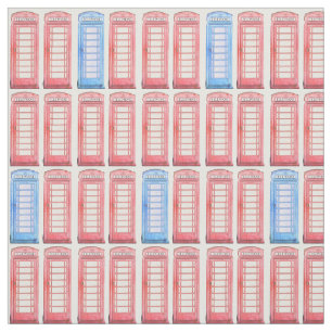 REd british phones Fabric