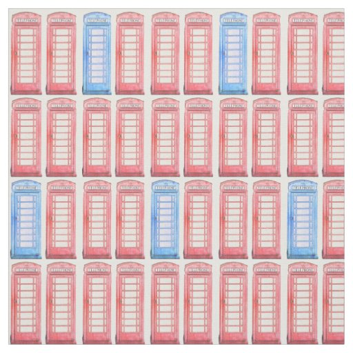 REd british phones Fabric