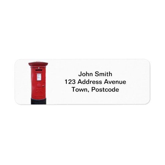 Red British Post box Label