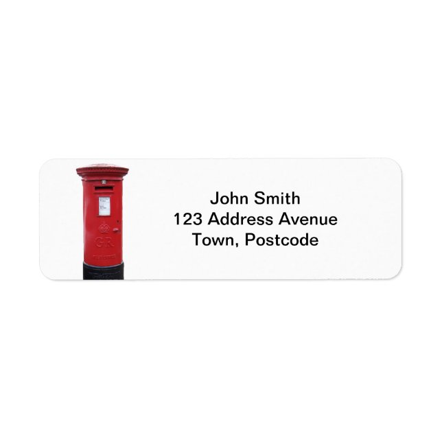 Red British Post box Label (Front)