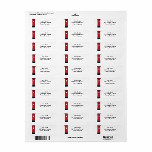 Red British Post box Label | Zazzle