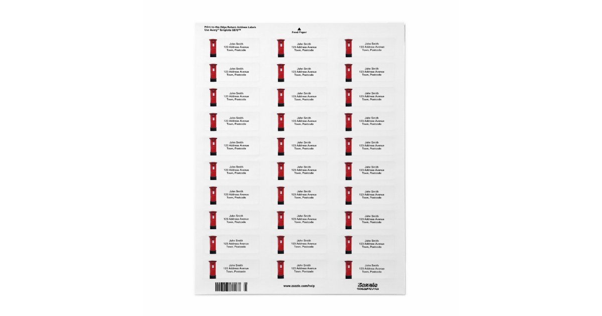 Red British Post box Label | Zazzle