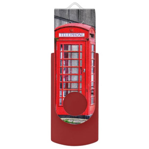 Red British Telephone Box Phone Kiosk Design USB Flash Drive