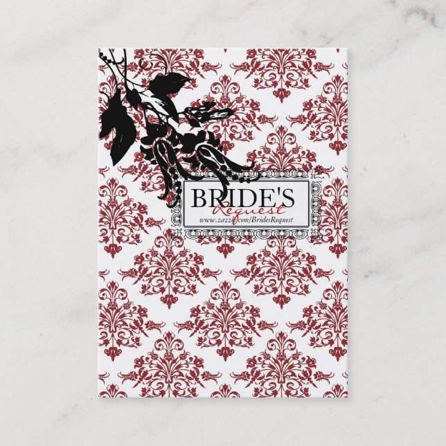 Red Brocade Business Card (Front)