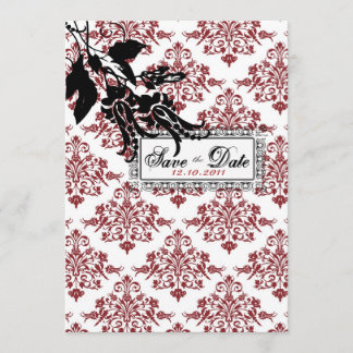 Red Brocade SD Invitation Card