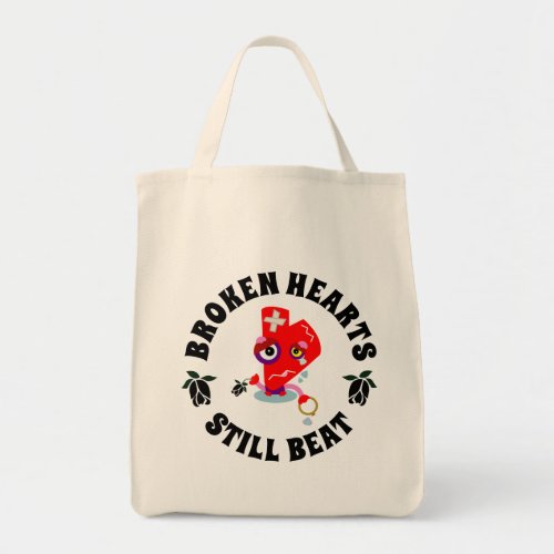 Red Broken Heart Anti_Valentines Day Cartoon Tote Bag