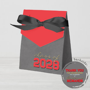 Red & Bronze Gold Chalkboard Graduation Gift Boxes