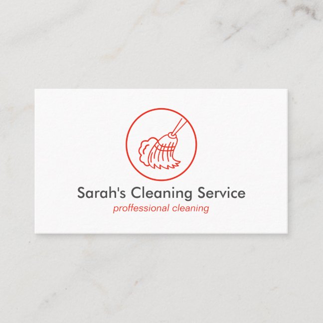 Red Broom Home House Cleaning Business Card