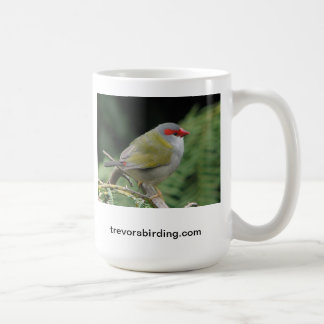 Red browed finch coffee mug