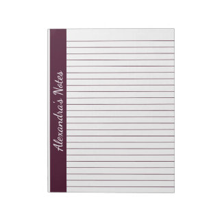Red Brown 8.5x11 Letter Size Left Vertical Name Notepad