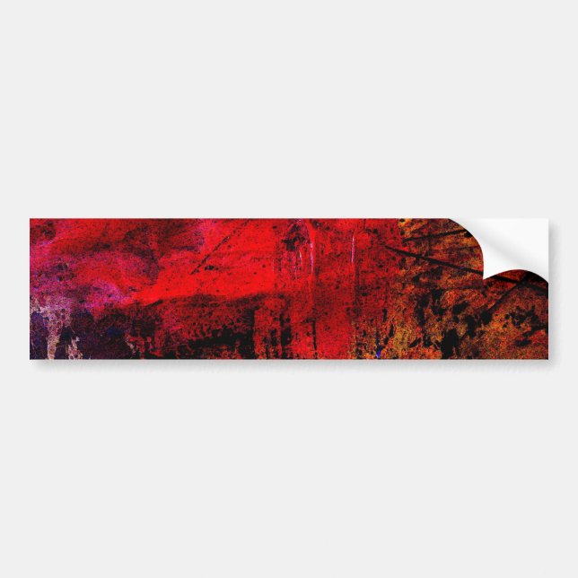 Red Brown Abstract Bumper Sticker (Front)