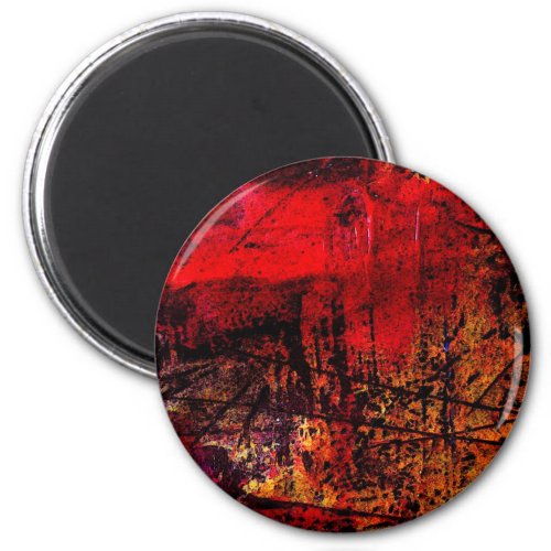 Red Brown Abstract Magnet