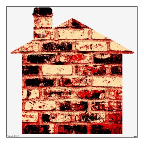 Red Brown and Black Brick House Wall Sticker