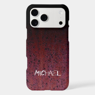 Red Brown Black Ombre Rust Metal Custom name iPhone 17 Pro Max Case