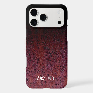 Red Brown Black Ombre Rust Metal Custom name iPhone 17 Pro Max Case