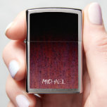 Red Brown Black Ombre Rust Metal Custom name Zippo Lighter