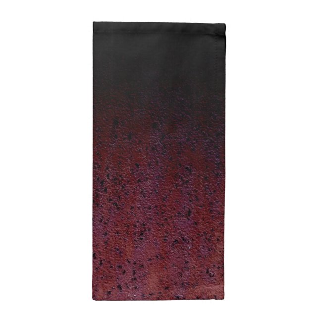 Red Brown Black Ombre Rust Metal Patina Cloth Napkin (Half Fold)