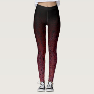 Red Brown Black Ombre Rust Metal Patina Leggings