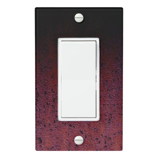 Red Brown Black Ombre Rust Metal Patina Light Switch Cover (In Situ)