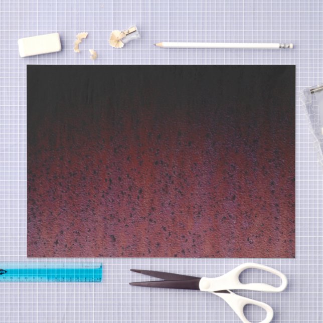 Red Brown Black Ombre Rust Metal Patina Tissue Paper (Craft)