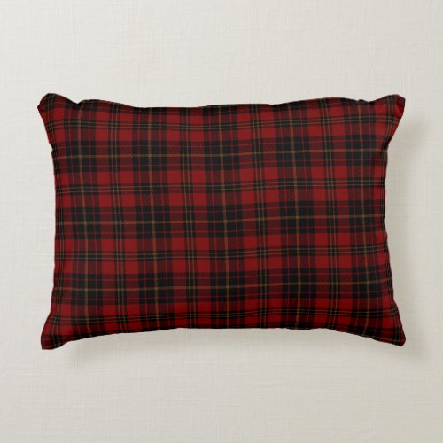 Red Brown Black Tartan Plaid Scottish Pattern Accent Pillow