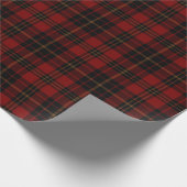 Red Brown Black Tartan Plaid Scottish Pattern Wrapping Paper (Corner)