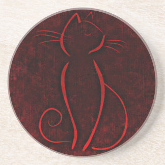 Red Brown Cat | Zazzle_Growshop. Coaster