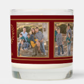 Red Brown Christmas Deer Head Custom Family Photos Scented Candle (Back)