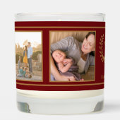 Red Brown Christmas Deer Head Custom Family Photos Scented Candle (Front)