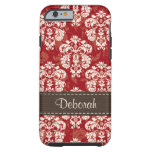 Red Brown Damask iPhone 6 Tough Tough iPhone 6 Case