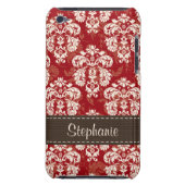 Red Brown Damask iPod Touch 4th Gen Case-Mate Cove Cover (Back)