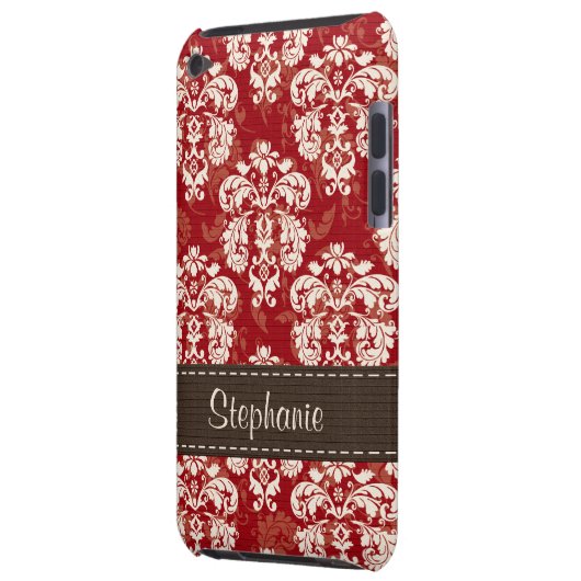 Red Brown Damask iPod Touch 4th Gen Case-Mate Cove Cover (Back Left)