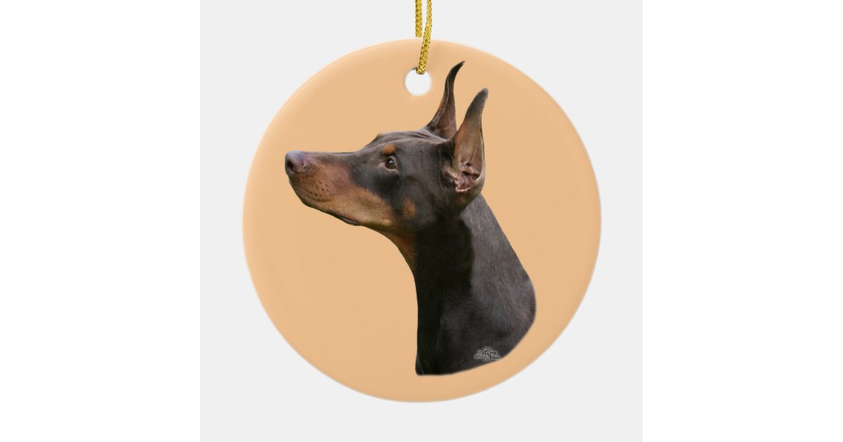 Doberman Pinscher Christmas Ornaments Set of 2 Dobie Maple /& Walnut Doberman Ornaments