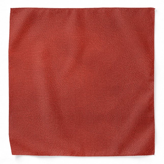 Red Brown Faux Leather Look Elegant Template Bandana (Front)