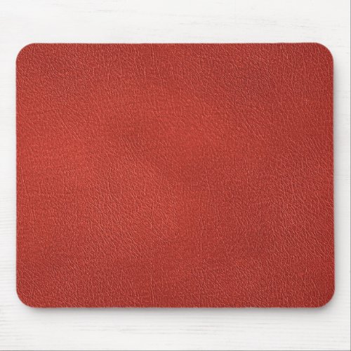 Red Brown Faux Leather Look Template Elegant Mouse Pad