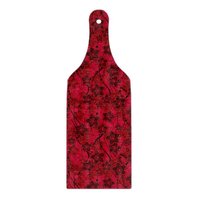 red brown floral rustic fashion pattern retro cutting board (Front)