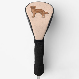 Red Brown Golden Retriever Cute Cartoon Dog Golf Head Cover