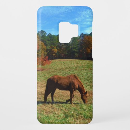 Red Brown horse fall trees blue skies Case_Mate Samsung Galaxy S9 Case