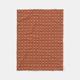 Red Brown Intricate Pattern Fleece Blanket
