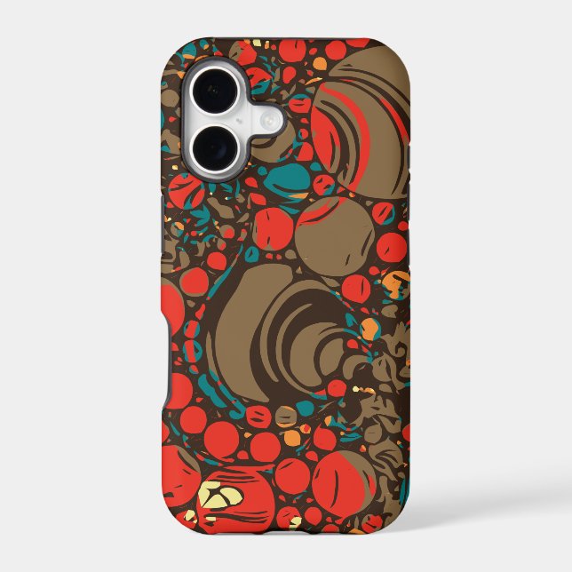 Red Brown Orange Abstract Iphone Case (Back)