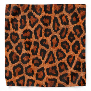 Red Brown Orange Black Leopard Animal Print Bandana