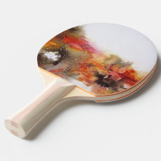 Red Brown Orange White Modern Abstract Art Ping Pong Paddle