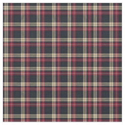 Red, Brown Plaid, Black Tartan; Pattern Design Fabric