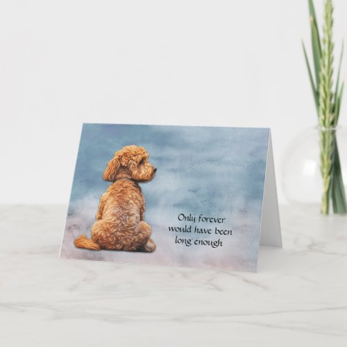 Red Brown Poodle Dog Loss Sympathy Card