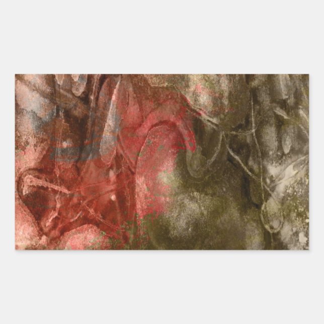 Red/Brown stone texture Rectangular Sticker (Front)