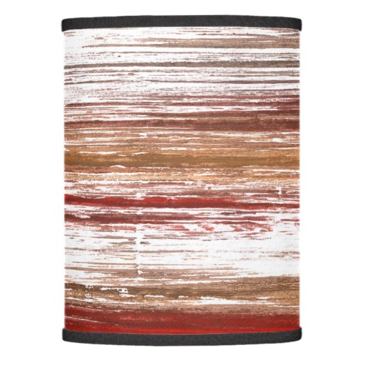 Red brown striped art lamp shade (Front)